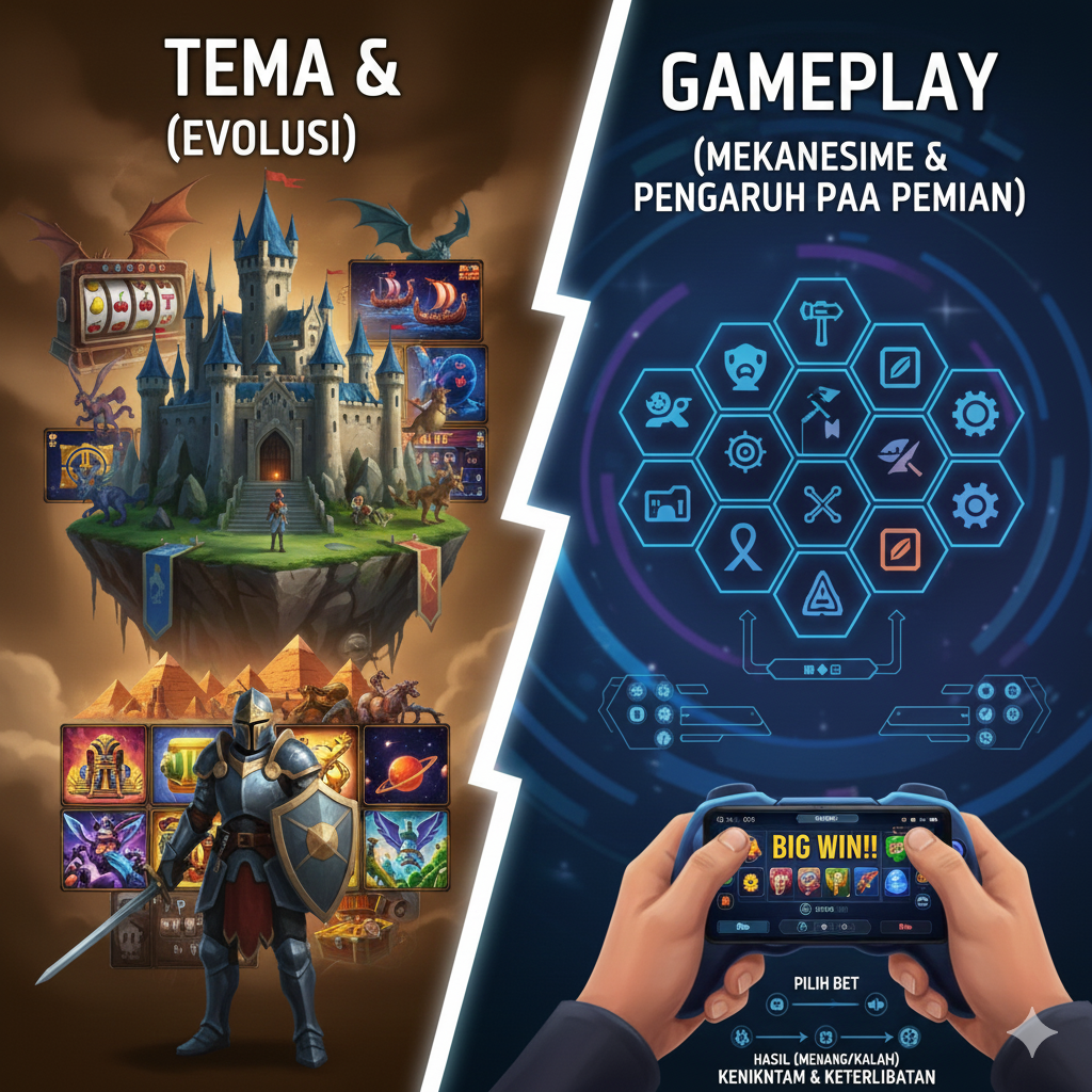 Perbandingan Tema dan Gameplay dalam Permainan Slot Digital: Evolusi, Mekanisme, dan Pengaruhnya terhadap Pengalaman Pemain